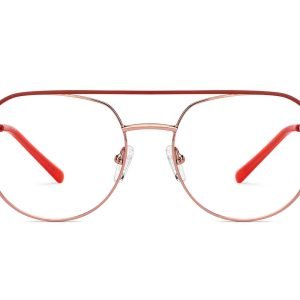 Copper Red Full Rim Round Eyeglasses