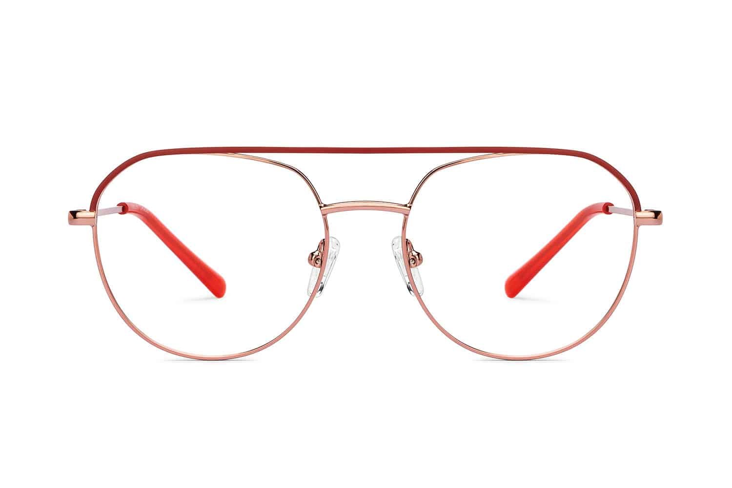 Copper Red Full Rim Round Eyeglasses