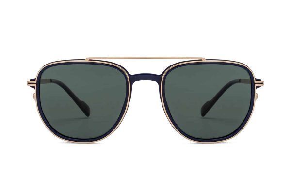 Gold Blue Full Rim Aviator Sunglasses