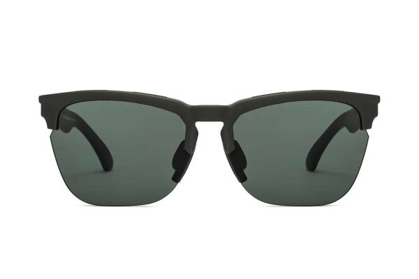 Olive Green Half Rim Wayfarer Sunglasses