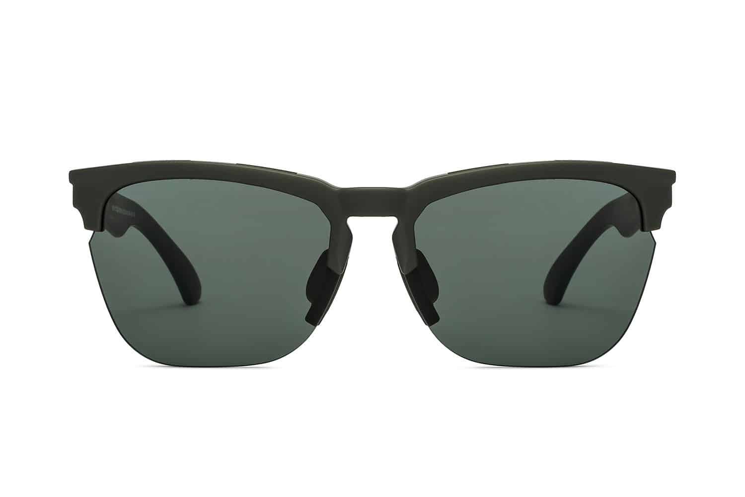 Olive Green Half Rim Wayfarer Sunglasses
