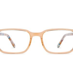 Orange Transparent Full Rim Rectangle Eyeglasses