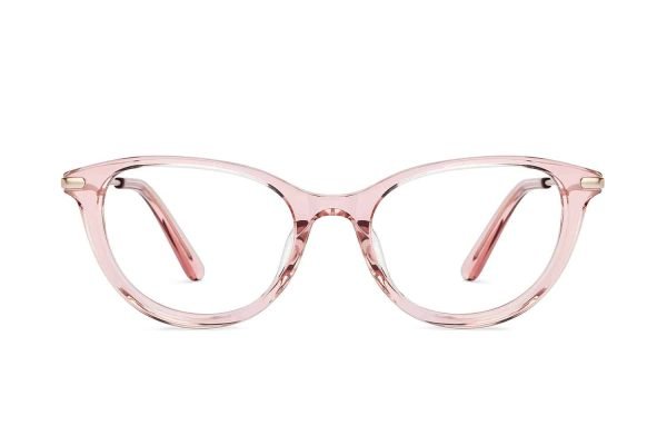 Pink Transparent Full Rim Cat Bold Eye Eyeglasses