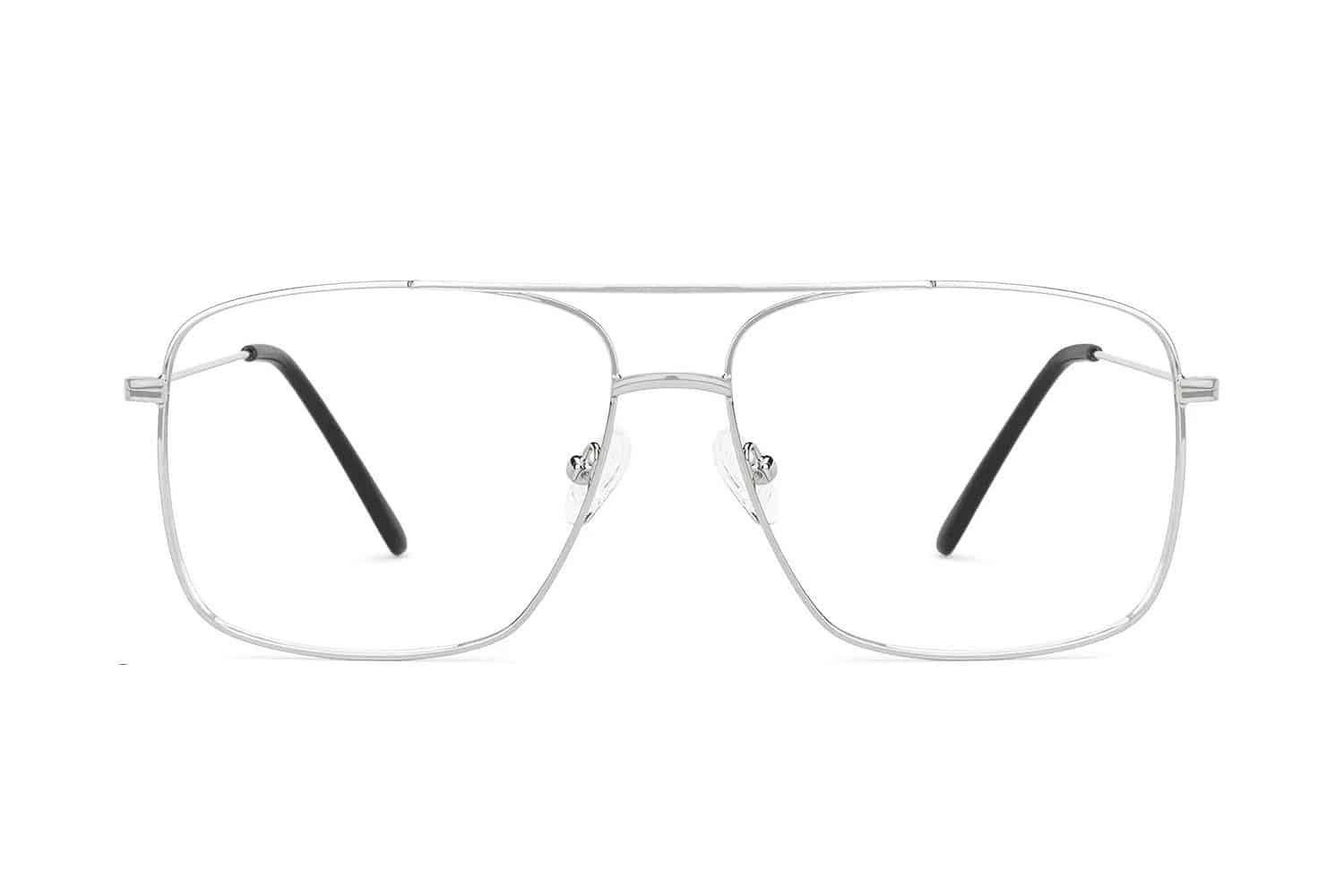 Silver Full Rim Square Sunglasses