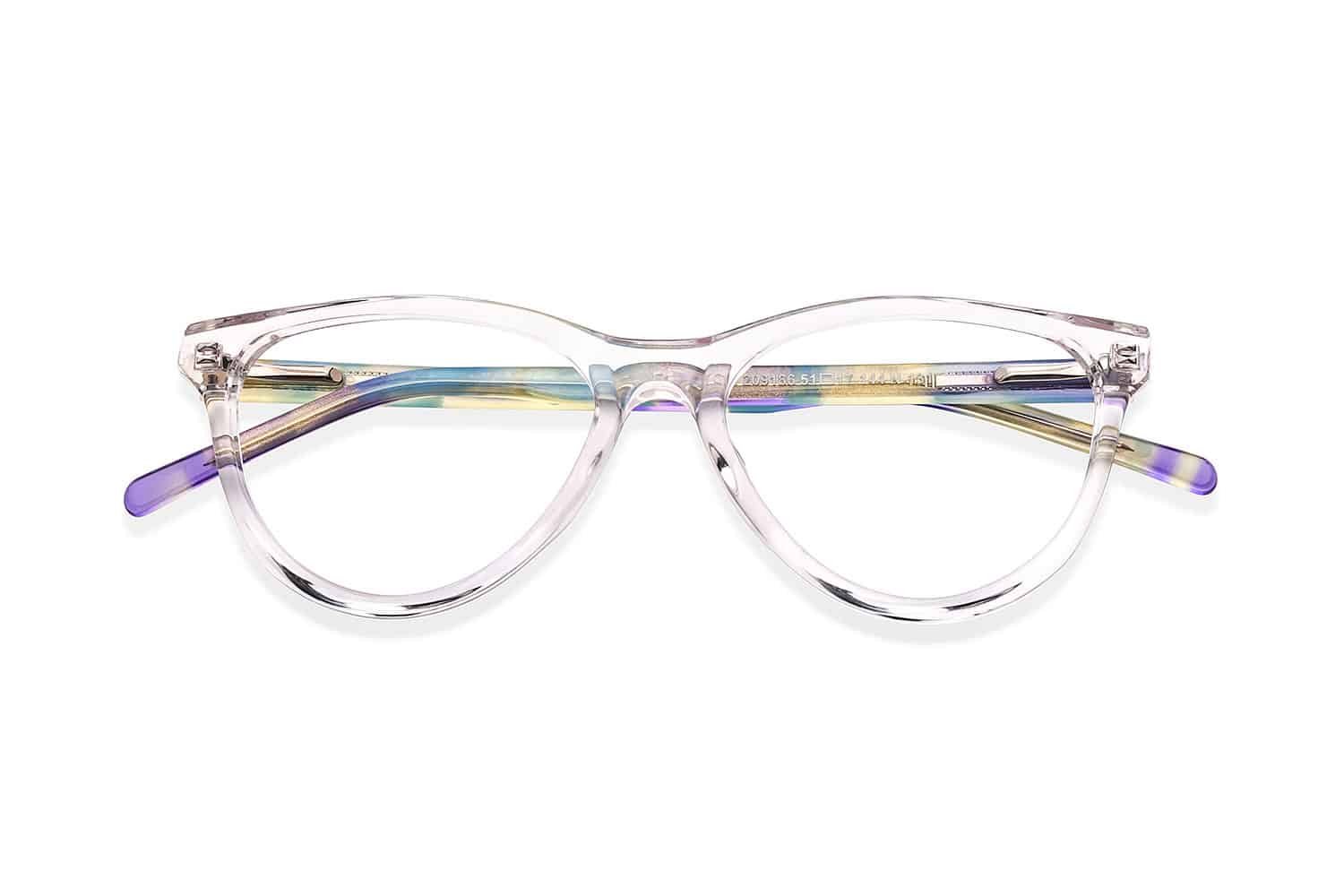 Purple Transparent Full Rim Cat Eye Eyeglasses - Image 2