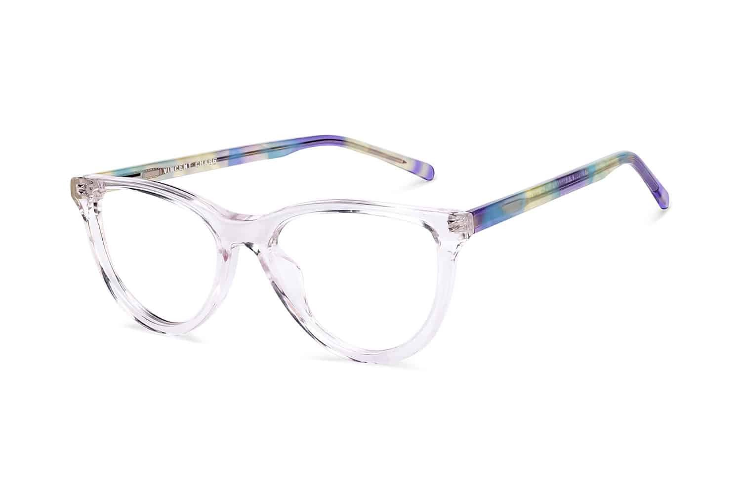 Purple Transparent Full Rim Cat Eye Eyeglasses - Image 3