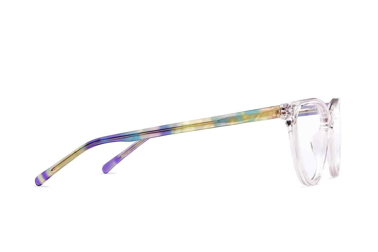 Purple Transparent Full Rim Cat Eye Eyeglasses - Image 4