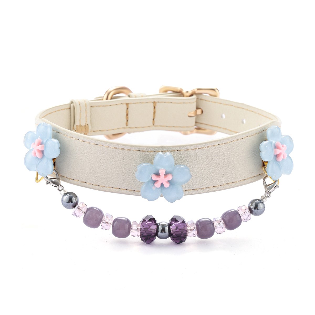 Blue Floral Pet Collar
