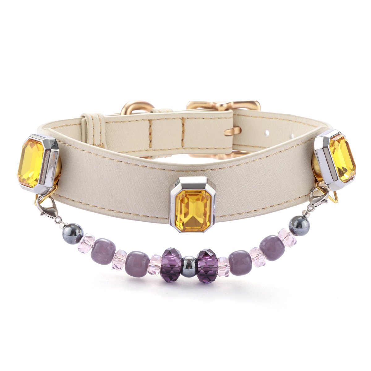 Yellow Gemstone Pet Collar