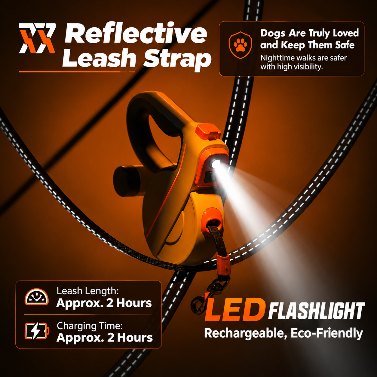 Retractable leash with LED light - Image 3